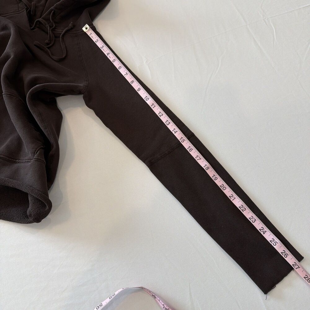 Nili Lotan Womens XS Janie Hoodie Brown Distressed Pullover Luxe Athleisure USA - Picture 11 of 14